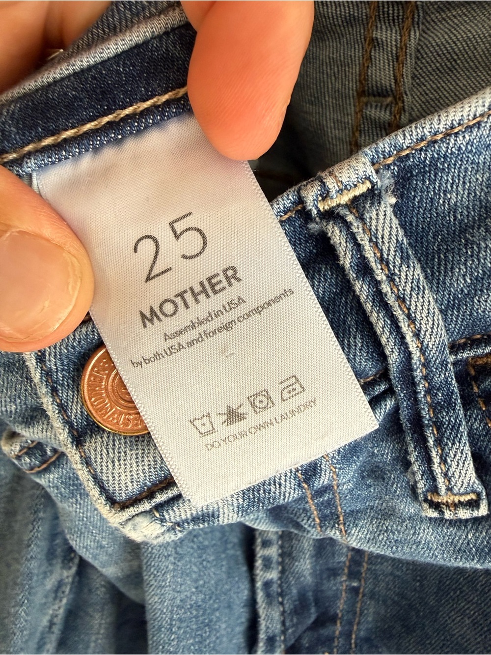 MOTHER The Hustler Ankle Fray Jeans Healing Jar Women's 25 Crop Stretch - Picture 8 of 13